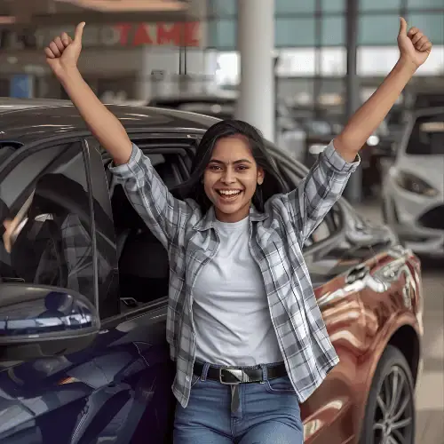 Indian lady and her first car in germany